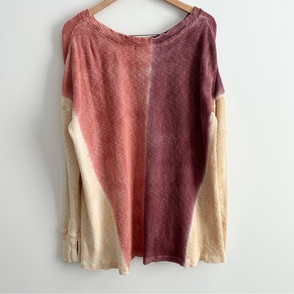 Free People Logan Colourblock Stretch Tie Dye Cotton Waffle Knit - Picture 7 of 12